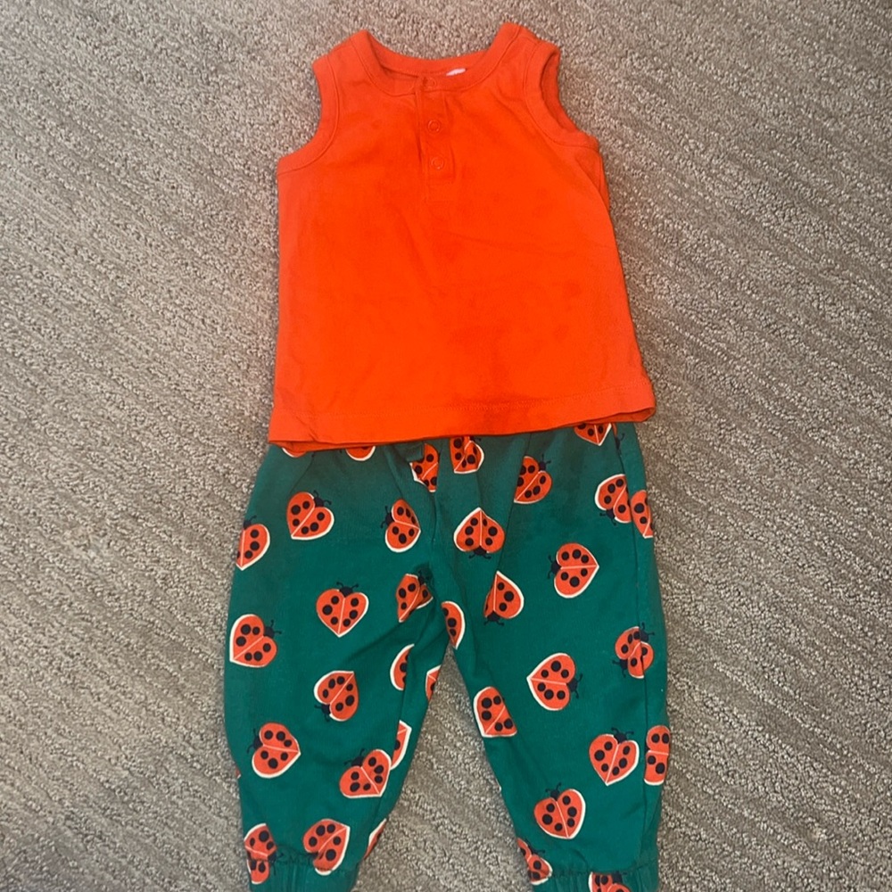 Hanna Andersson ladybug tank & pant set